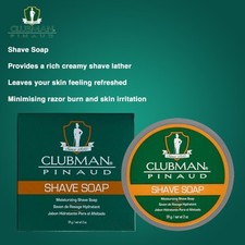 Shaving Soap 59g by Clubman Pinaud- creates rich, creamy, shaving lather