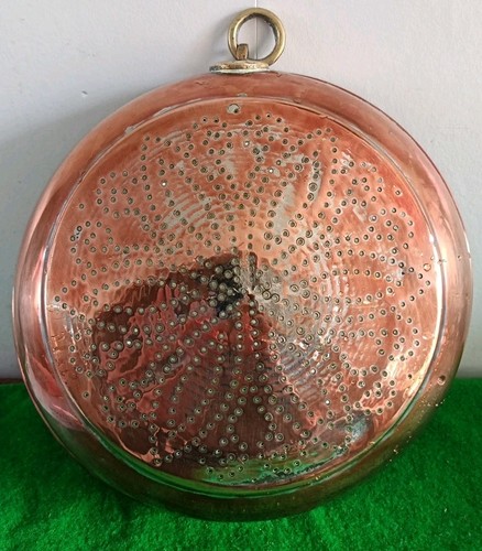 Vintage copper colander - copper,
