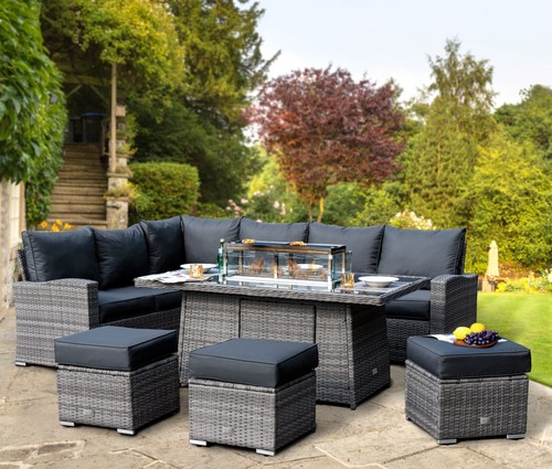 Rattan garden furniture set - garden,