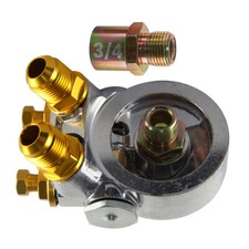 AN10 Aluminum Oil Filter Cooler Sandwich Plate Adapter Thermostat w/80 Deg 176 F