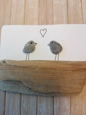 20 small flat beach pebbles stones rounded 5 -10 mm smooth pebble art