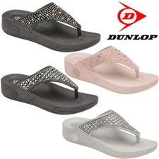 Ladies Low Wedge Heel Comfort Walking Fit Flip Flops Fitness Toning Sandals Shoe