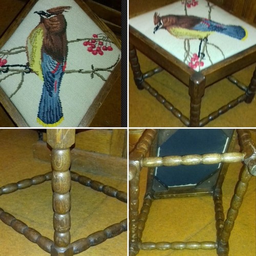 Antique oak bird tapestry - antique,