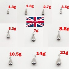 Tungsten Tear Drop Shot 5pcs Fishing Fastach Clip on Weights Sinkers 1.3g to 21g