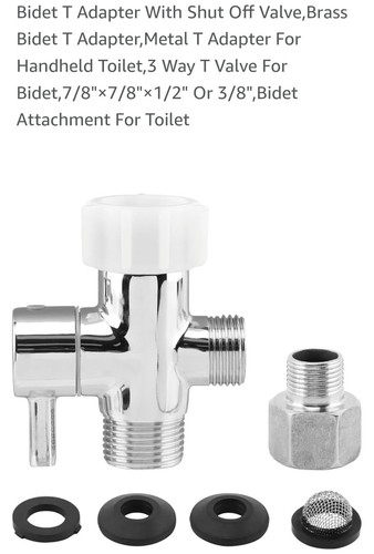 Bidet adapter with shut off - t,