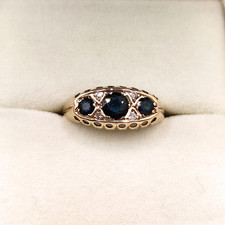 9ct Vintage Gold Sapphire and