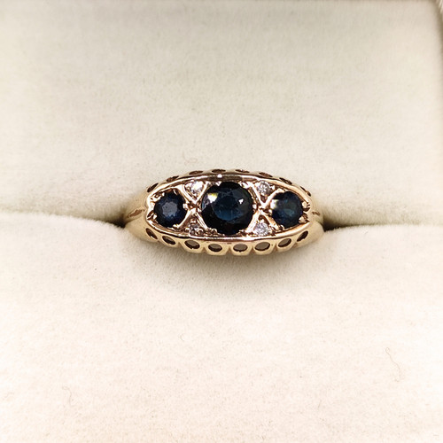 9ct vintage gold sapphire - vintage, and