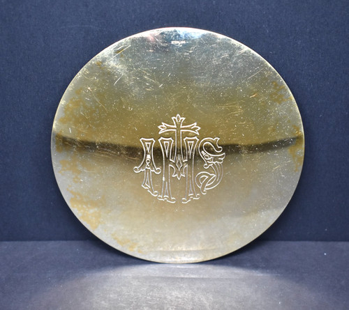 Antique sterling silver disk - antique,