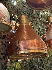 Salvaged Huge Copper and Brass Pendant Light