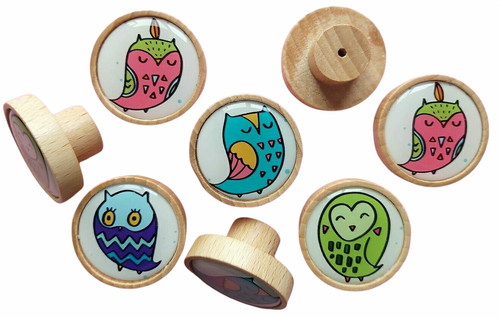 Set beech wooden knobs - of,