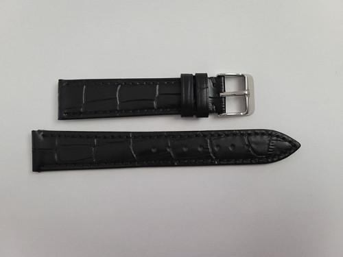 Omega 18mm black leather strap - 18mm,