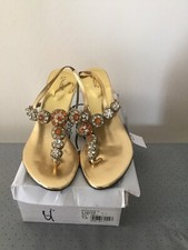 Ladies Gold Sandals by Unze