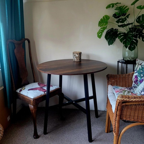 Round industrial dining room - round,