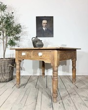 Victorian Antique Rustic Pine Kitchen Dining Table 