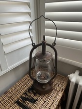 Vintage Veritas Trojan Oil Hurricane Lantern Lamp - Made in England-Glass Crest