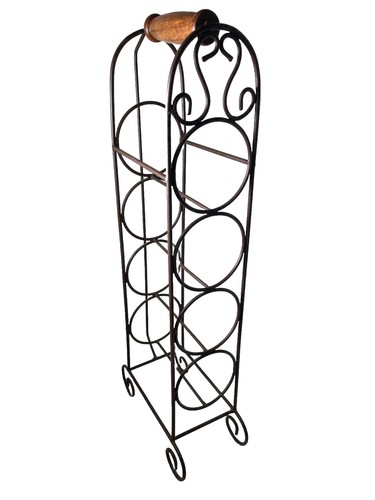 Rustic wine rack metal - rack, floor