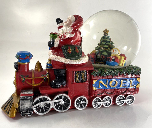 Musical santa snow globe - snow, train