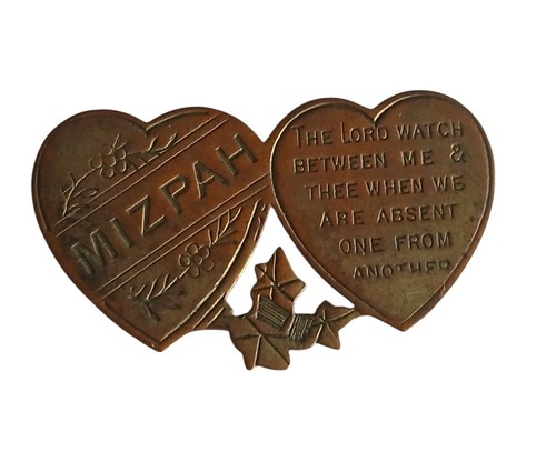 Antique mizpah heart brooch - mizpah,