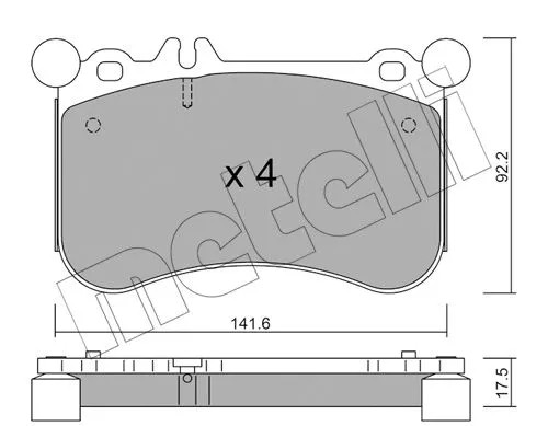 Front brake pad set - front,