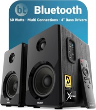 MAJORITY D40 active BOOKSHELF, powered STEREO STUDIO SPEAKERS, remote, Bluetooth