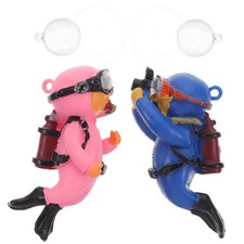 2 Pcs Floating Fish Tank Decorations Diver Shape Ornaments for Aquarium