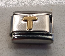 Gold Cross Italian Charm Link 9mm Silver Fits All Italian Charms Bracelet