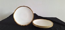 VINTAGE MINTONS BONE CHINA 4 BREAD PLATES WHITE WITH GOLD RIM