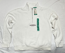 Aeropostale 1/4 Zip Pullover Top Women XL Ecru Cream Sweatshirt  Logo