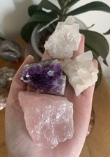 4 x Raw Quartz Crystal Bundle / Joblot 271g