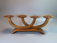 MCM Candle Holder 4 Candelabra Dinner Table  Stylish Wood Modern Treen Christmas