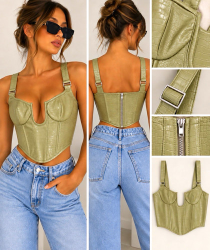 Prettylittlething green croc - prettylittlething,