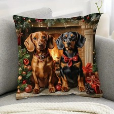 Christmas Dachshund Cushion