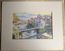 Mounted Unframed Print of Staithes, North Yorkshire - 10" x 8"