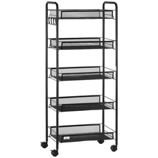 5 Tier Rolling Utility Cart w/