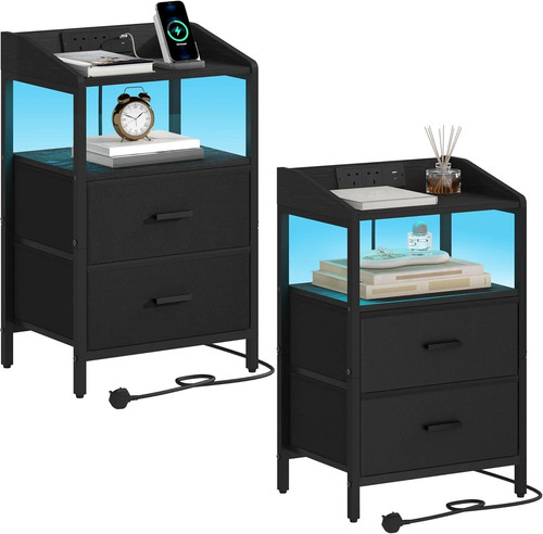 Bedside table with - bedside, led