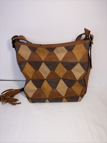 Bueno handbag brown - bueno, patchwork