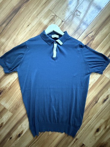 John smedley navy polo - xl,