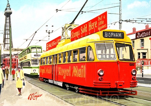 Blackpool tram royal - tram, mail