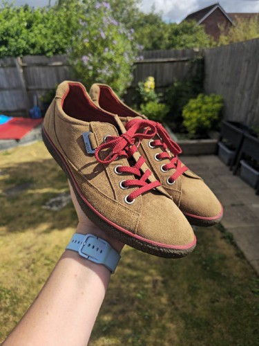 Ecco suede brown and red - and, low