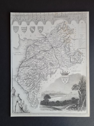 Antique 1848 map cumberland - -,