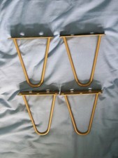 Set of 4 Gold Colour 6 Inch Hairpin Legs Hair Pin Legs Furniture Metal Steel