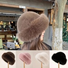 Women Russian Fluffy Faux Fur Hat Ladies Winter Ladies Ski Cap Warm Caps