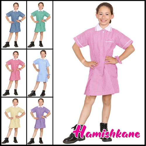 Girls gingham school - gingham, dress