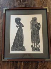 A Superbly Framed Historic Brass Rubbing Of Lady M Peyton & Sit John D'Aubernoun
