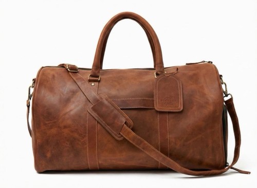 Mens leather duffle travel - travel, bag