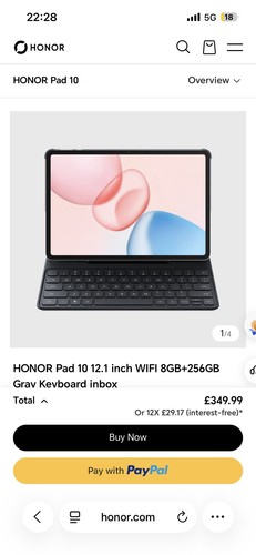 Honor pad tablet 1 - 10, 12.1