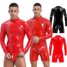 UK Mens Faux Leather Wet Look