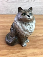 Rare Beswick Persian Cat Sitting #1880 'Swiss Roll' Grey Gloss