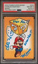 2022 Panini Super Mario #233 Jump Mario Signed Charles Martinet PSA 8 Auto 9