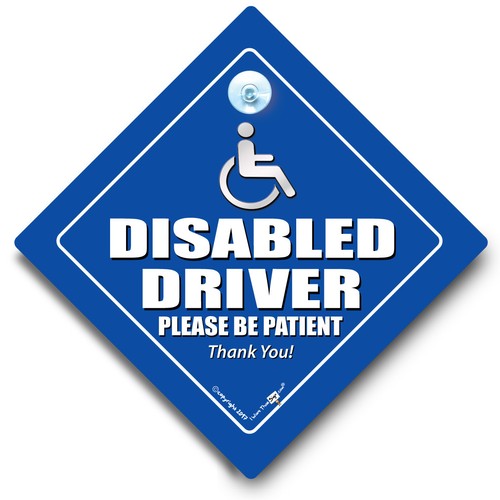 Disabled driver car sign - disabled,